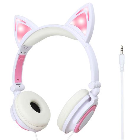 light up kitty ear headphones|pink light up cat ears.